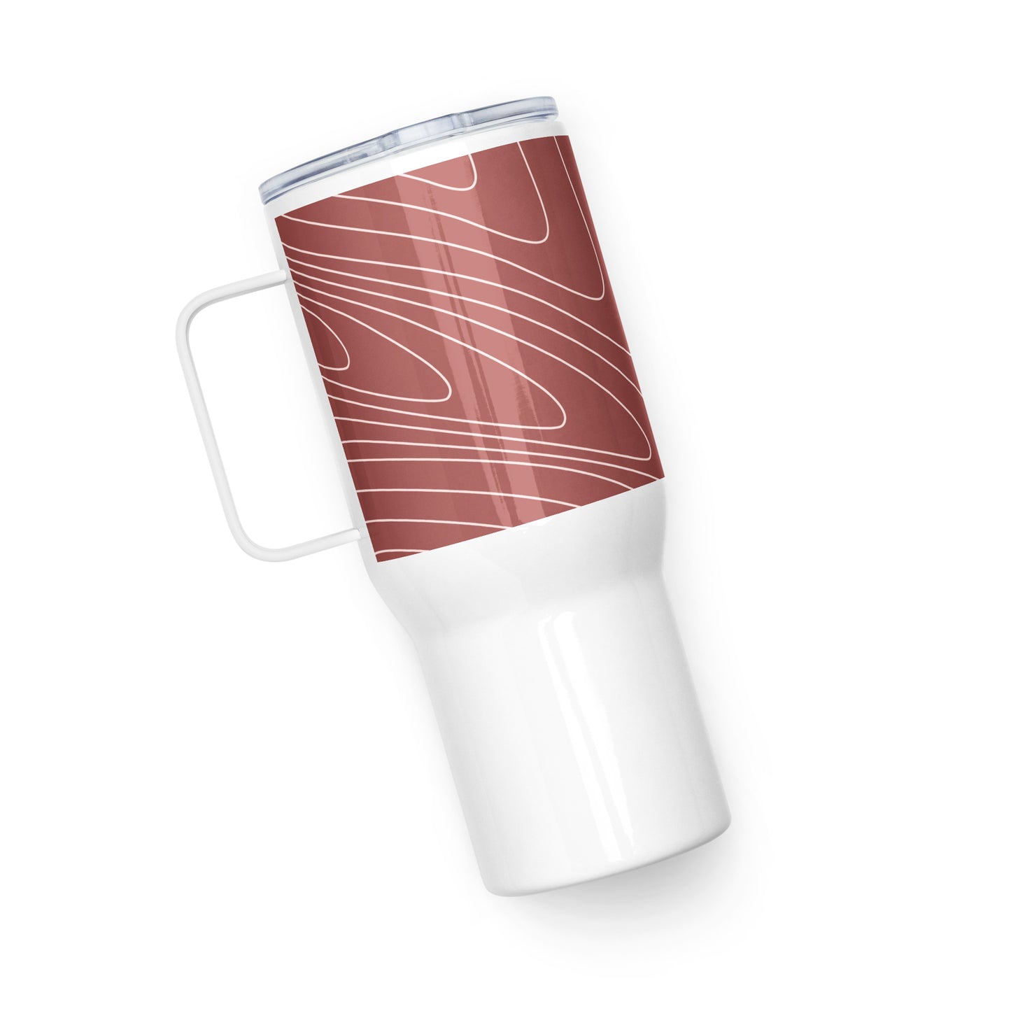 Woodgrain Travel mug with a handle