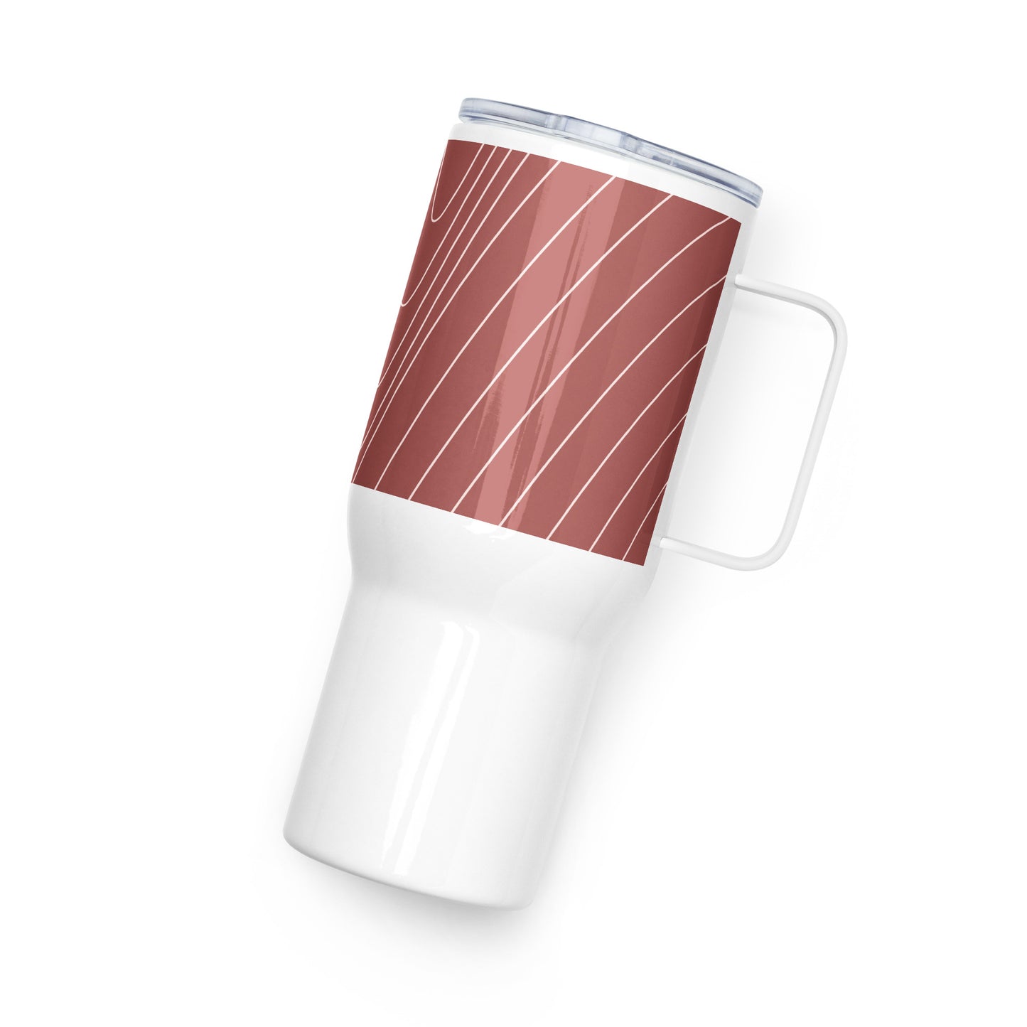 Woodgrain Travel mug with a handle