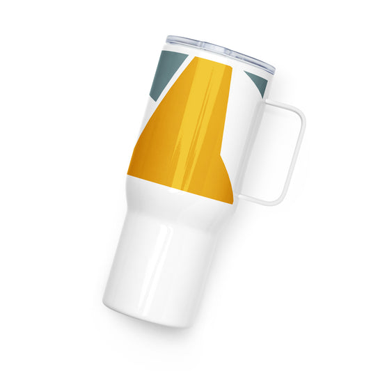 Abstract Travel mug with a handle