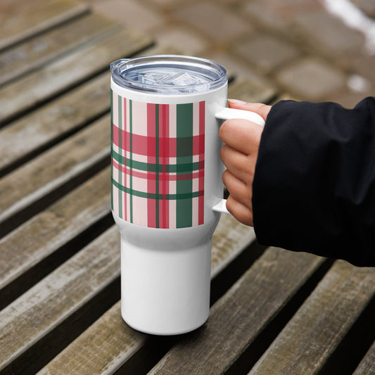 Tartan Travel mug with a handle